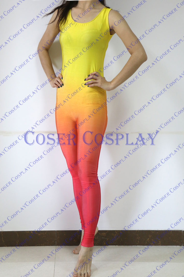 2019 Flame Gradient Color Sexy Catsuit Unitard 0322